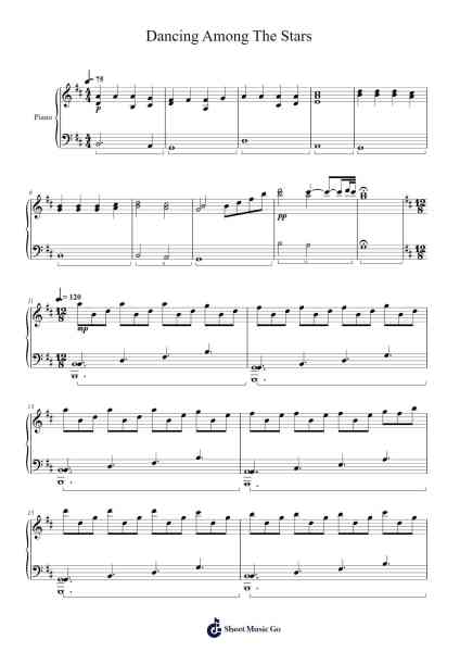 Dancing Among The Stars Sheet Music by Batier Serrine-Arr.Manwright Diloyd