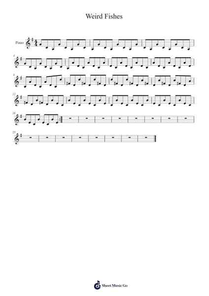 Weird Fishes Sheet Music by undefined-Arr.Lamshop