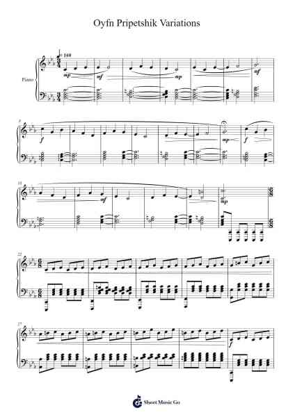 Oyfn Pripetshik Variations Sheet Music by Ben Iofel-Arr.Cooholt Hogreen