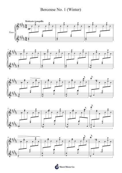 Berceuse No. 1 "Winter" Sheet Music by Braian-Arr.Chrisphael Reedno