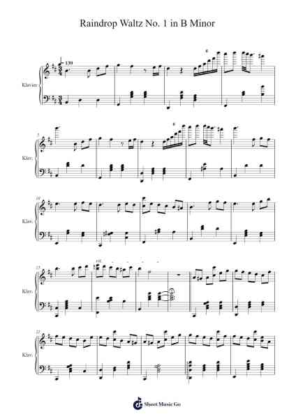 Raindrop Waltz No. 1 in B Minor Sheet Music by Joshua Kyan Aalampour-Arr.Huttbins