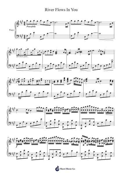 River Flows in You Sheet Music by Yiruma-Arr.Dekes