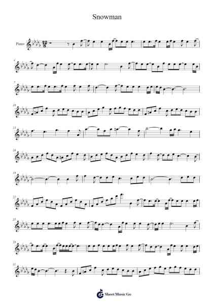 Snowman Sheet Music by Sia-Arr.Vabuck Clevevien