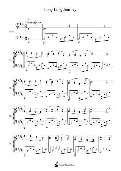 Long Long Journey Sheet Music by Enya-Arr.Fmar Geearl