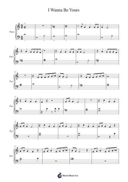 I Wanna Be Yours Sheet Music by Arctic Monkeys-Arr.Terfra Whitthune