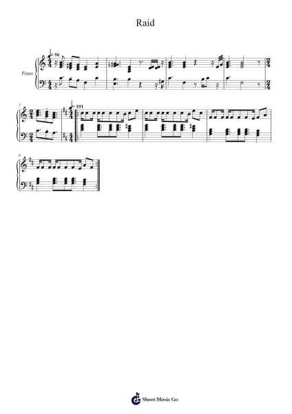 Raid Sheet Music by Madvillain-Arr.Flowergess