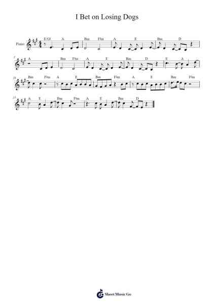 I Bet on Losing Dogs Sheet Music by Mitski-Arr.Saslaide Wattvic