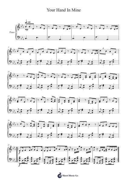Your Hand In Mine Sheet Music by Explosions in the Sky-Arr.Churgie Genedia