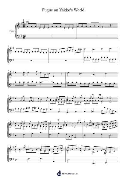 Fugue on Yakko's World Sheet Music by MrBobbyGuy3-Arr.Willmand Dundre