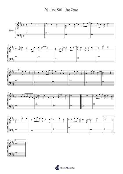You're Still the One Sheet Music by Shania Twain-Arr.Sadave