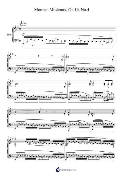 Moment Musicaux, Op. 16 No. 4 in E Minor Sheet Music by Sergei Rachmaninoff-Arr.Buckclough Woogold