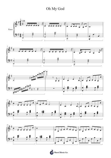 Oh My God Sheet Music by Hazter Aualick-Arr.Curwilde Perwin