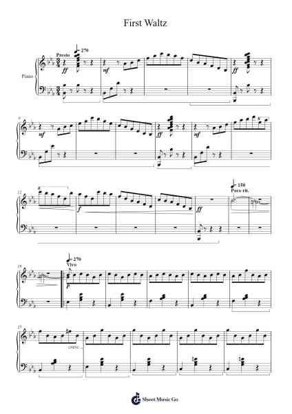 First Waltz Sheet Music by Auguste Durand-Arr.Hamclaire