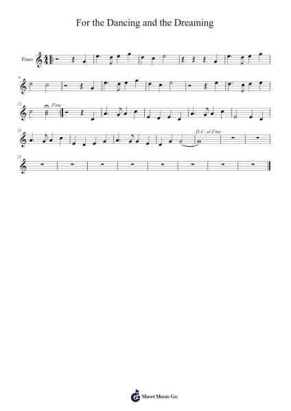 For the Dancing and the Dreaming Sheet Music by Dumill Burnsclough-Arr.Minmeg Bobfax