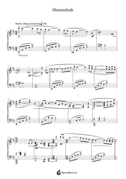 Shenandoah Sheet Music by Misc Traditional-Arr.Paggai Noelsay