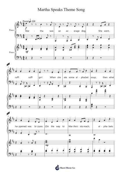 Martha Speaks Theme Song Sheet Music by Daniel Ingram-Arr.Yedle Adelo