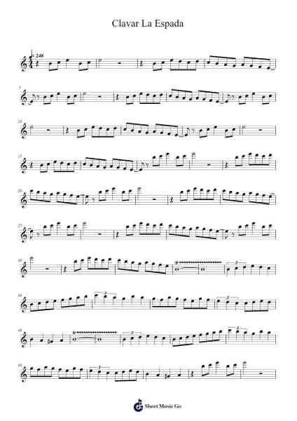 Clavar La Espada Sheet Music by Shirō Sagisu-Arr.Sibylpham Surfer
