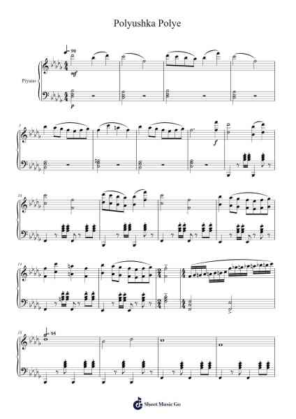 Polyushka Polye Sheet Music by -Arr.Woodthorne Rylee