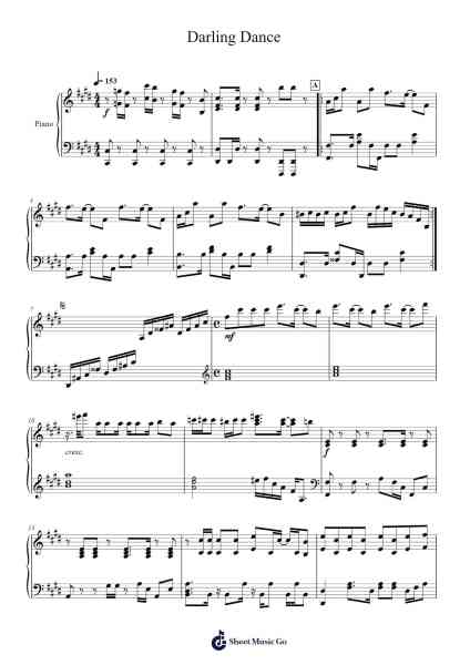 Darling Dance Sheet Music by Kairiki Bear-Arr.Reygess
