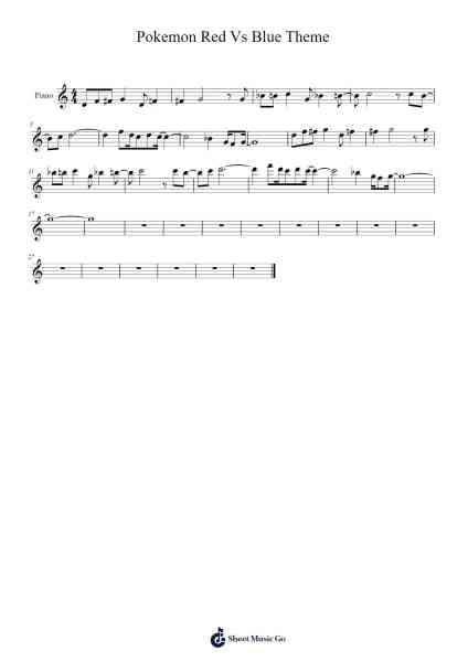 Pokemon Red Vs Blue Theme Violin Solo Sheet Music by undefined-Arr.Stator