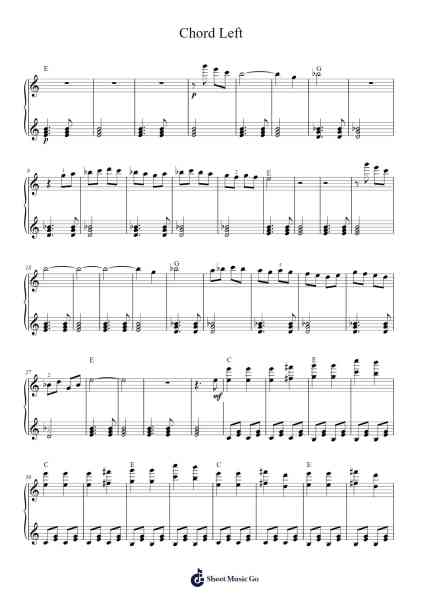 Chord Left Sheet Music by Agnes Obel-Arr.Fitchnolds Hartewy
