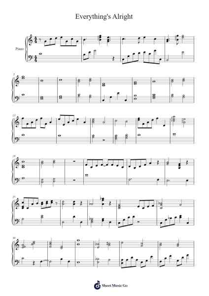 Everything's Alright Sheet Music by Laura Shigihara-Arr.O'Conbrooke