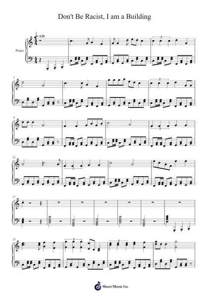 Don't Be Racist, I am a Building Sheet Music by Black20 Studio-Arr.Jaboyle Erve