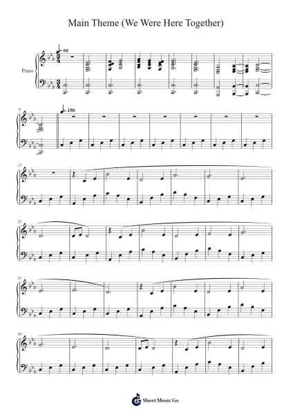 Main Theme (We Were Here Together) Sheet Music by Mayhem games-Arr.Glacarr