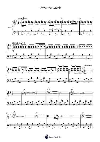 Zorba the Greek Sheet Music by Mikis Theodorakis-Arr.Doych Phyljim