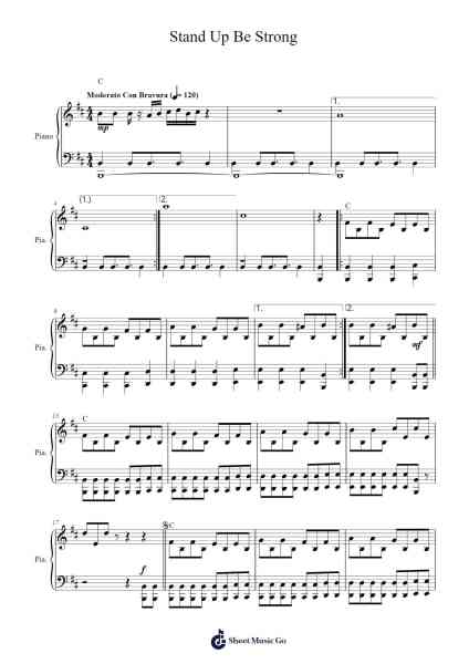 Stand Up Be Strong Sheet Music by Shirō Sagisu-Arr.Humlop