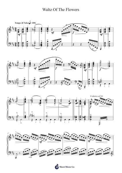 The Nutcracker, Op. 71: VIII. Waltz of the Flowers Sheet Music by Pyotr Ilyich Tchaikovsky-Arr.Shawqe Bryy
