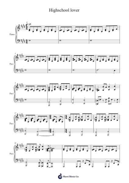 Highschool lover Sheet Music by Air-Arr.Caescott