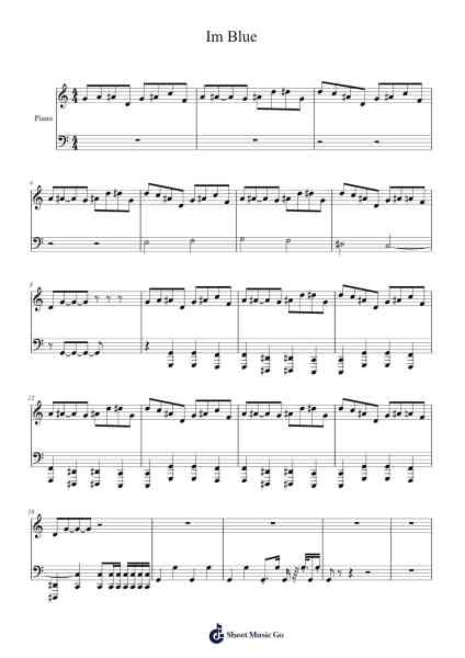 Im Blue Sheet Music by undefined-Arr.Saxbraith