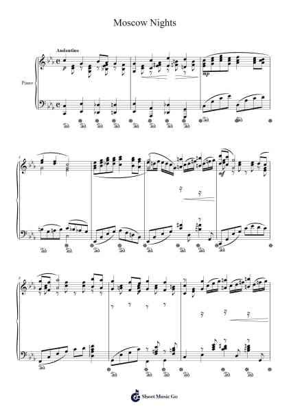 Moscow Nights Sheet Music by Vasily Solovyov-Sedoi-Arr.Ruthneil Rulan