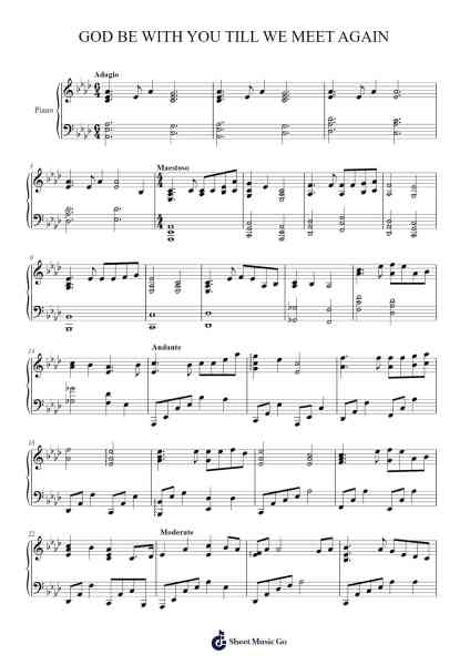 God Be With You Till We Meet Again Sheet Music by -Arr.Chestom