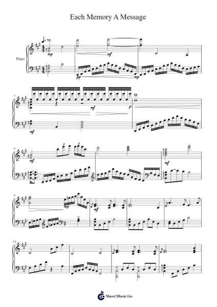 Each Memory A Message Sheet Music by Evan Call-Arr.Barthart Aswat