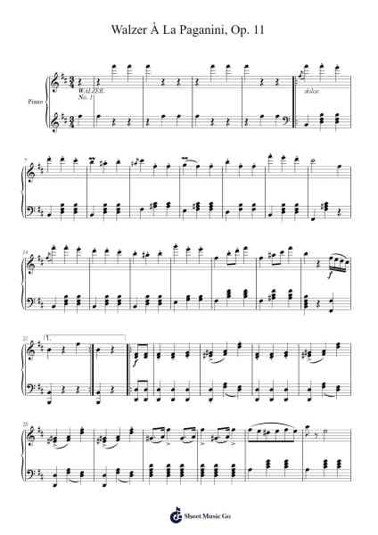 Walzer À La Paganini, Op. 11 Sheet Music by Johann Strauss I-Arr.Mattbart Stephy