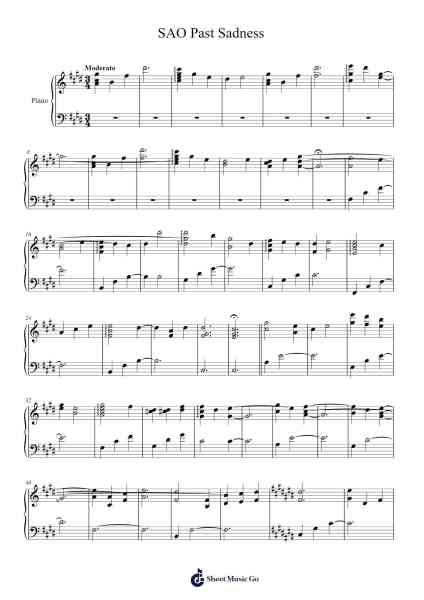 SAO Past Sadness Sheet Music by Sword Art Online-Arr.Sharpkin