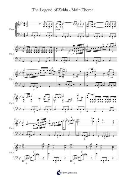 The Legend of Zelda - Main Theme (Overworld) Sheet Music by Koji Kondo-Arr.Brurel
