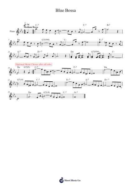 Blue Bossa Sheet Music by Kenny Dorham-Arr.Yedlis Nycol