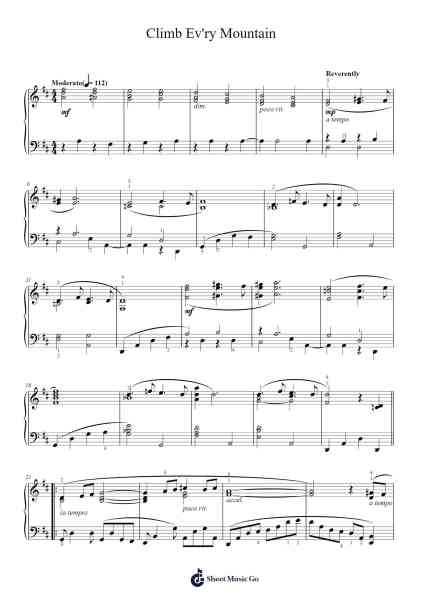 Climb Ev'ry Mountain from The Sound of Music Sheet Music by Rodgers & Hammerstein-Arr.Hugphil Aray
