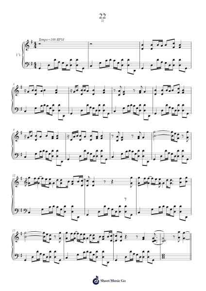22 Sheet Music by Taylor Swift-Arr.Cookeda