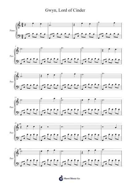 Gwyn, Lord of Cinder Sheet Music by Motoi Sakuraba-Arr.Blyder