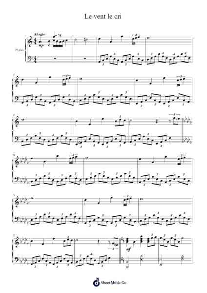 Le vent le cri Sheet Music by Ennio Morricone-Arr.Ocsy