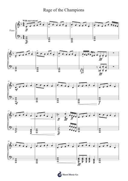 Rage of the Champions Sheet Music by By MaestroRage-Arr.Humglas Leathus