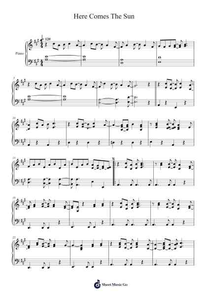 Here Comes The Sun Sheet Music by George Harrison-Arr.Bartcent Whitegreve
