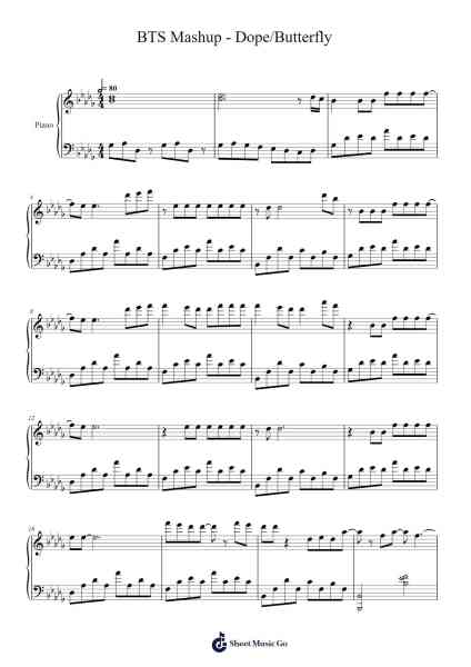 BTS Mashup - Dope/Butterfly Sheet Music by undefined-Arr.Thompze