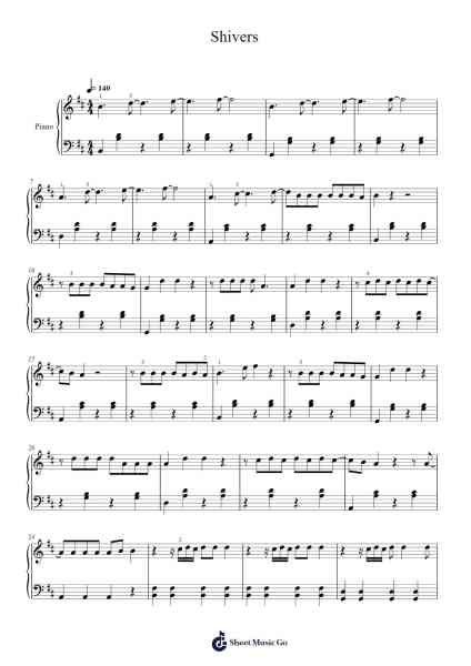 Shivers Sheet Music by Ed Sheeran-Arr.Stoweberg