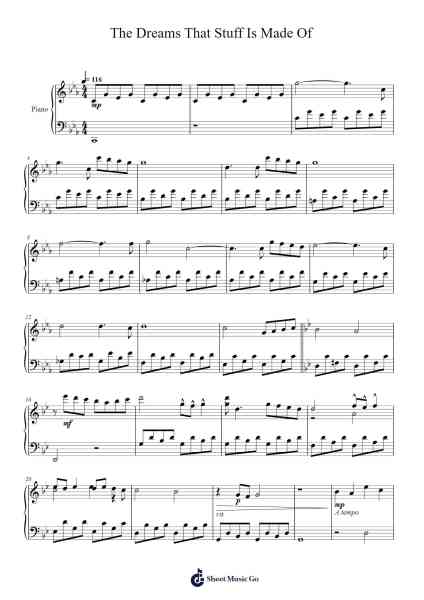 The Dreams That Stuff Is Made Of Sheet Music by Jóhann Jóhannsson-Arr.Jawild