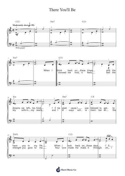 There You'll Be Sheet Music by Faith Hill-Arr.Chilflower